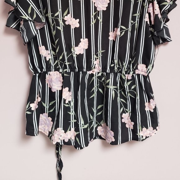 Streetwear Society Size Large Semi-Sheer Women's Floral Top - Gently Used - Picture 5 of 6